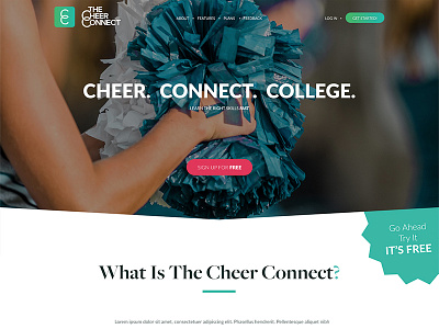 The Cheer Connect Website cheerleading website design