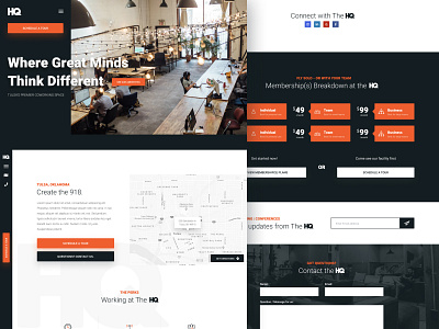 HQ - CoWorking branding design website website design