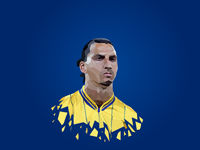 Zlatan Ibrahimovic colors football polygon portrait soccer sweden