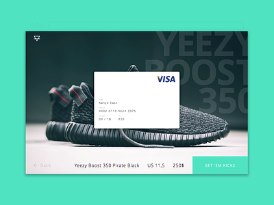 Daily UI | 002 Credit Card Checkout 002 challenge check out clean credit card dailyui minimalistic ui yeezy boost