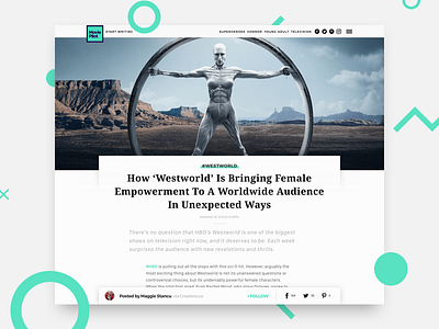 Article Page article interface mockup moviepilot shapes text title ui westworld wip