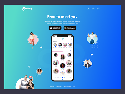 Date app dates datingapp gradients homepage love meet peoples rande webdesign