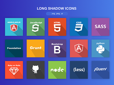 FREE long shadow icons flat free icons long shadow technology