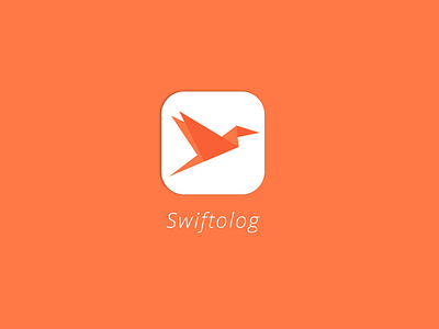 Logo for Swiftolog brand logo orange origami