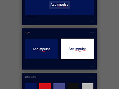 Accimpulse accounting brand dark blue logo