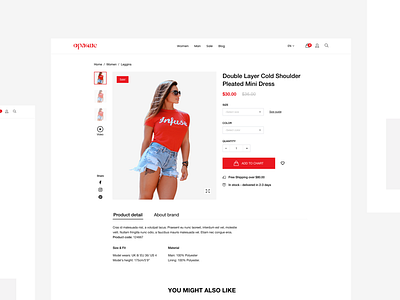 Product Detail cart detail ecomerce eshop fashion procut ui ux webdesign