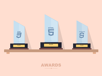 Web Awards awards crystal css3 flat illustration html5 javascript trophy web technologies