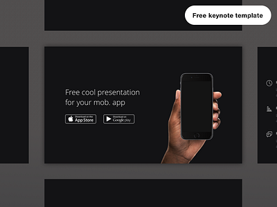 Kiro black free keynote mobile app presentation slide template