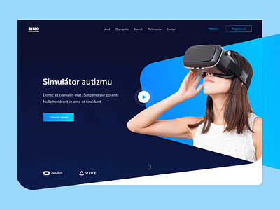VR application autism onepage shapes simulation ui uidesing virtual reality vr wrbsite