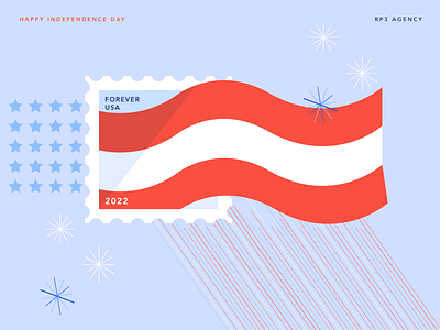 Happy Fourth of July 🇺🇸 flag fourth of july graphic design illustration illustrator independence day patriotic stamp usa