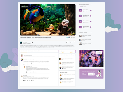 Video player details page design kids learning ui uiux videoplayer