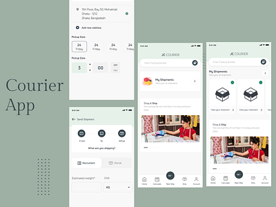 Courier App courier app courier request app courierapp delivery request figma mobile ui schedule a delivery or pick up ui ui kit