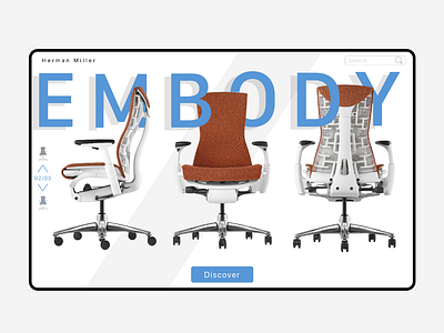 Herman Miller Embody Chair appdesign design herman miller invisionstudio office photoshop ui uidesign uiux webdesign