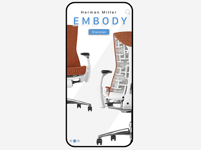 Herman Miller Embody Chair Mobile appdesign herman miller invisionstudio mobile app design office uidesign webdeisgn