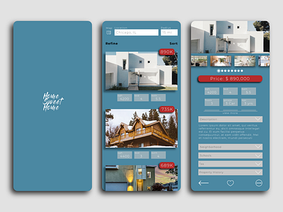 Home Sweet Home Realtor App app concept app design dailyui invisionstudio minimal mobile app mobile ui property marketing realestate webdesign