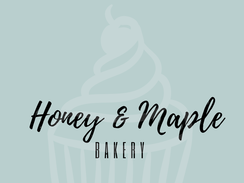 Honey & Maple Bakery typography minimal designer illustration logo branding design
