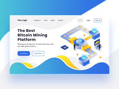 The Best Bitcoin Mining Platform bitcoin design illustration illustrator invitation isometric ui uiux uiux design