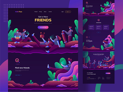 Landing Page Exploration debut debutshot design dribbble firstshot illustration illustrator invitation invite landingpage ui uiux uiux design ux vector webdesign