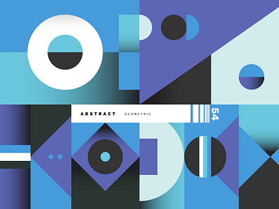 Blue Corcoal Abstract Geometric