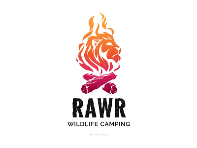 Rawr: Wildlife Camping brand identity branding design fire fire logo illustration lion logo lionlogo logo logodesign vector
