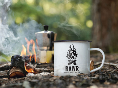 Rawr: Wildlife Camping brand identity brand mockups branding branding design fire fire logo firelogo illustration lionlogo mockups