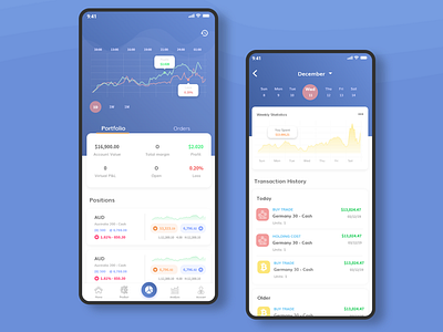 Trading App Concept binomo branding concept design flat forex history illustrator minimal payment portfolio trading traditional transaction typography ui ux