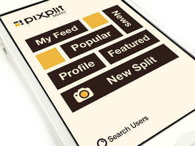 Pixplit Menu app iphone menu mobile pixplit
