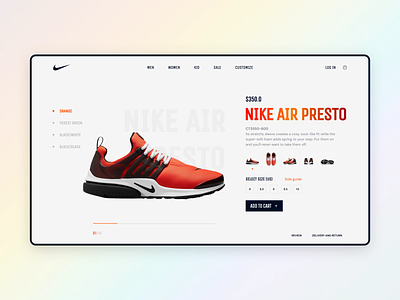 Nike Shoes Website Design UI after effects animation branding clean ecommerce footwear homepage interaction landing page nike shoes sport ui website
