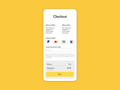 Daily UI #02 - Checkout checkout page design graphicdesign minimalistic uidesign uxdesign