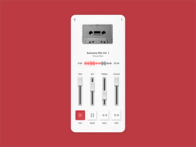 Daily UI #09 - Music Player cassette cassette tape music music app musicplayer neumorph neumorphic sketchapp skeumorphic skeuomorph sound switch tape toggle userinterface ux uxui wave