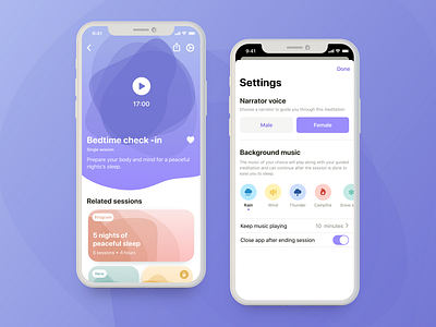 Night Time Meditation 🌔✨ anxiety calming daily ui design meditation mindfulness night time ui ui ux ui design ux