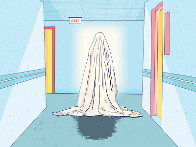 A Ghost Story a ghost story blue film ghost halloween hospital illustration spooky texture