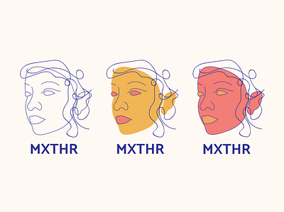 MXTHR abstact branding character design face feminist girl girl gang illustration logo vector