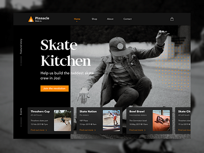 Pinnacle skate co. branding daily ui design online shop online store skateboarding skateboards store ui user inteface user interface design ux website