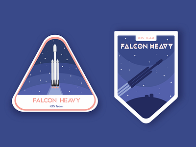 Falcon Heavy badges badge design falcon heavy illustration logo patches rocket spaceship sticker