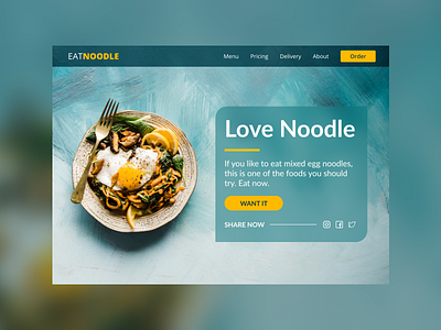 Web Design - Eat Noodle design figmadesign uiux webdesign