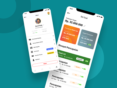 Detail Account and Set Goal - Ecommerce App adobe xd design figma figmadesign ui uidesign uiux uxdesign