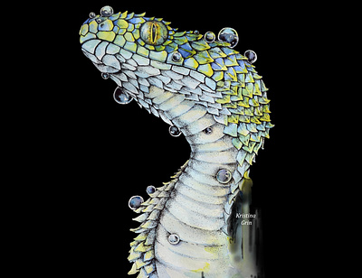 Thorns illustration photoshop portait акварель арт дизайн дизайнер змея логотип плакат природа рептилия