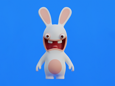 Mad Rabbid 3d model. @best.blender.course 3d 3д моделирование 3д персонаж animation mad rabbid блендер животное персонаж