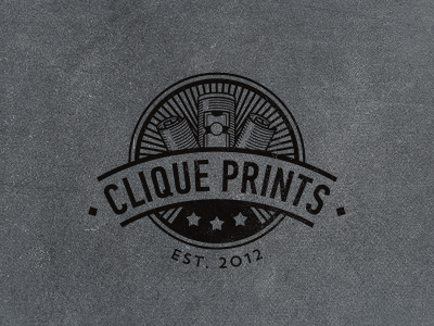 Clique prints branding clique prints logo logotype mark poster print stolz tube