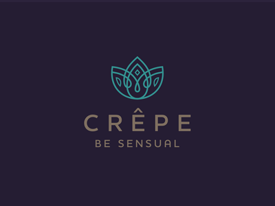 Crepe apparel branding crepe crown dress flower logo mark sensual shop stolz woman