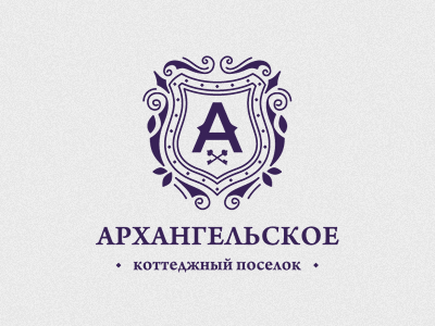 Arkhangelsk village arkhangelsk branding coat of arms geraldy key logo mark ruble russia shield stolz village