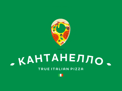 Kantanello branding fun italian logo mark omsk pin pizza siberia stolz true pizza