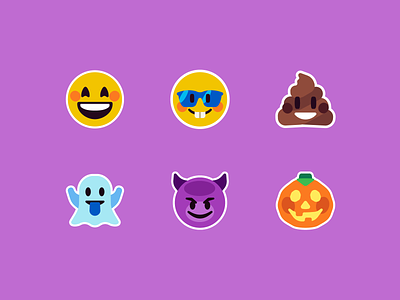 Flat Emoji character design devil emoji flat ghost halloween icon illustration poop pumpkin simple space vector