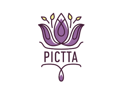 PICTTA artist branding brush flower linework logo mark pictta siberia stolz watercolor