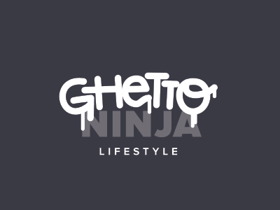 Ghetto ninja bat black ghetto lifestyle logo ninja siberia simple stolz type typography