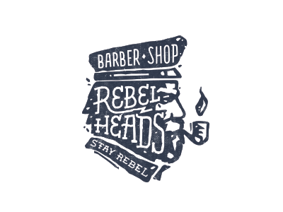 Rebel Heads barber beard heads logo mark rebel sailor shop stolz vintage