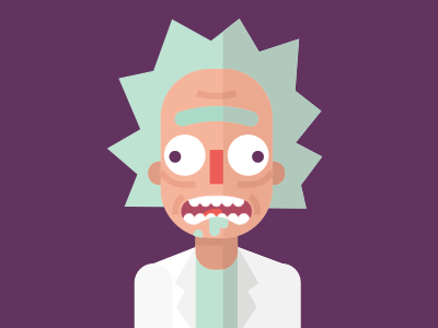 Wubba lubba dub-dub adult flat illustration morty rick simple stolz