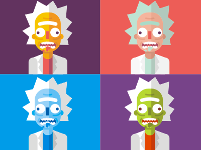 Wubba lubba dub-dub adult flat illustration morty rick simple stolz