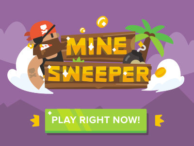 Mine Sweeper bomb flat game illustration logo material mine pirate simple stolz sweeper